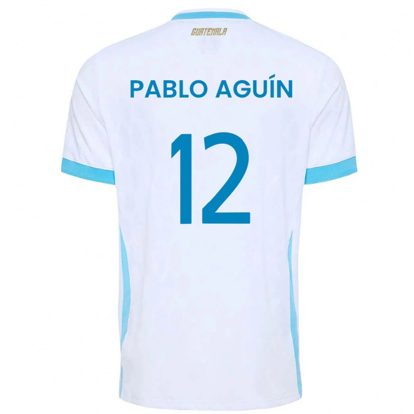 Danxen Män Gwatemala Luis Pablo Aguín #12 Vit Himmelblå Guld Hemmatröja Matchtröjor 26-28 Tröjor T-Tröja