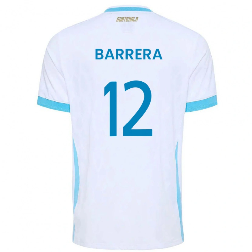 Danxen Män Gwatemala Rogelio Barrera #12 Vit Himmelblå Guld Hemmatröja Matchtröjor 26-28 Tröjor T-Tröja