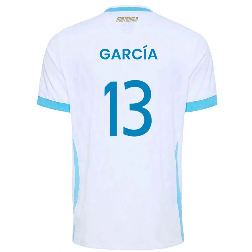 Danxen Män Gwatemala Ángel García #13 Vit Himmelblå Guld Hemmatröja Matchtröjor 26-28 Tröjor T-Tröja