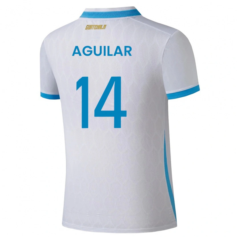 Danxen Män Gwatemala Yordi Aguilar #14 Vit Himmelblå Guld Hemmatröja Matchtröjor 26-28 Tröjor T-Tröja