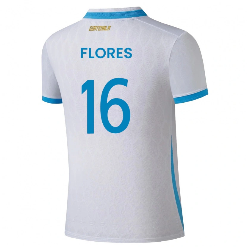 Danxen Män Gwatemala Kleverson Flores #16 Vit Himmelblå Guld Hemmatröja Matchtröjor 26-28 Tröjor T-Tröja