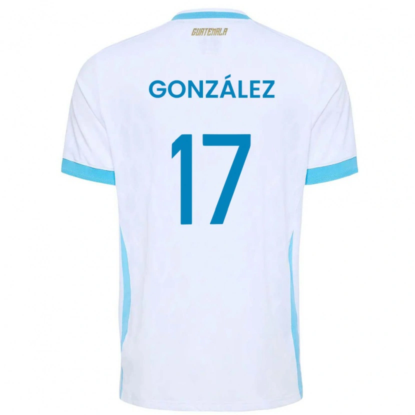 Danxen Män Gwatemala Jeffrey González #17 Vit Himmelblå Guld Hemmatröja Matchtröjor 26-28 Tröjor T-Tröja