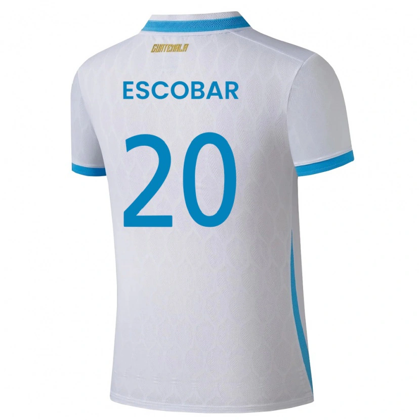 Danxen Män Gwatemala Olger Escobar #20 Vit Himmelblå Guld Hemmatröja Matchtröjor 26-28 Tröjor T-Tröja