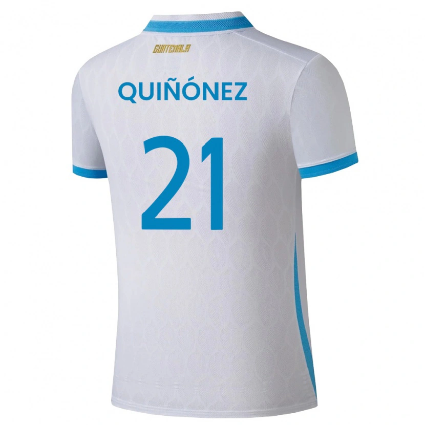 Danxen Män Gwatemala Andrea Quiñónez #21 Vit Himmelblå Guld Hemmatröja Matchtröjor 26-28 Tröjor T-Tröja