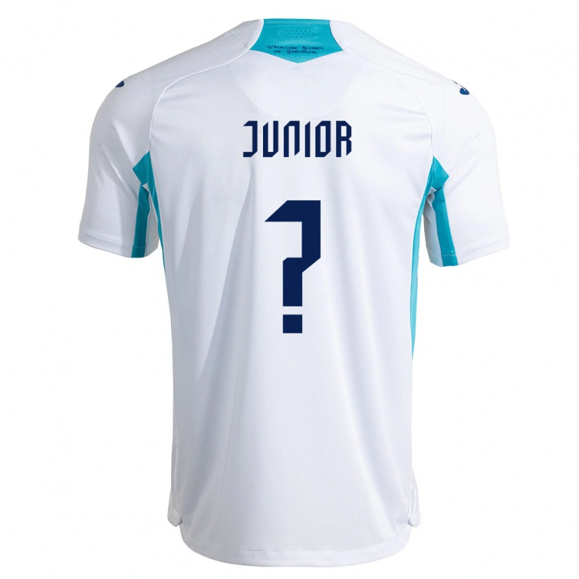 Danxen Män Honduras Junior Mejía #0 Vit Blå Himmelblå Hemmatröja Matchtröjor 26-28 Tröjor T-Tröja