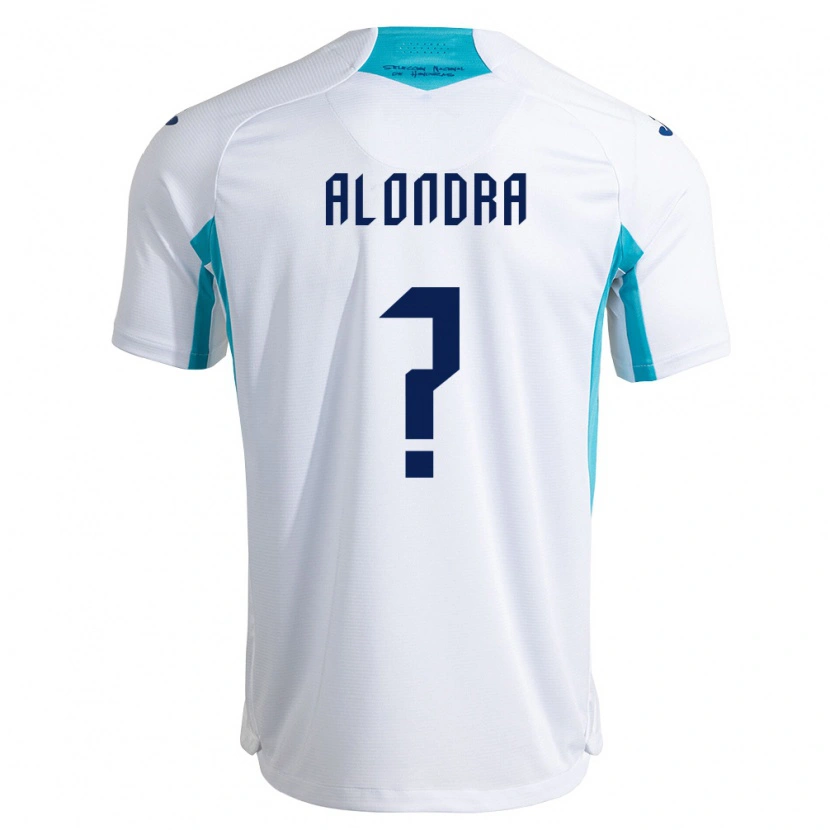 Danxen Män Honduras Alondra Aguilar #0 Vit Blå Himmelblå Hemmatröja Matchtröjor 26-28 Tröjor T-Tröja