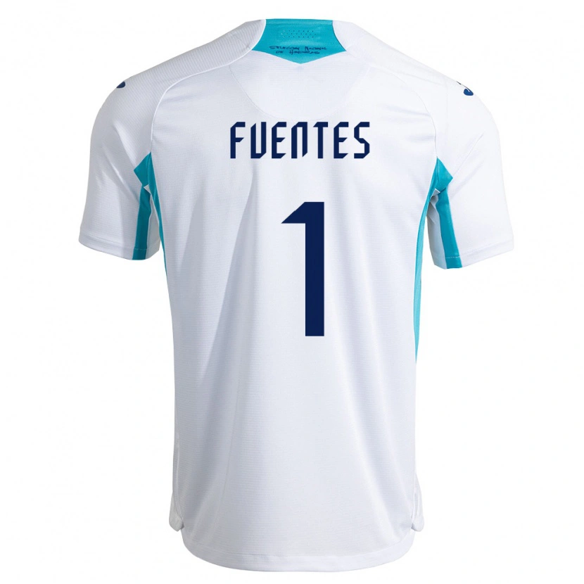 Danxen Män Honduras Eliezer Fuentes #1 Vit Blå Himmelblå Hemmatröja Matchtröjor 26-28 Tröjor T-Tröja