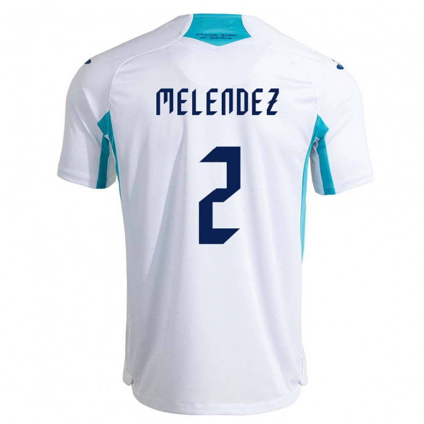Danxen Män Honduras Denis Meléndez #2 Vit Blå Himmelblå Hemmatröja Matchtröjor 26-28 Tröjor T-Tröja
