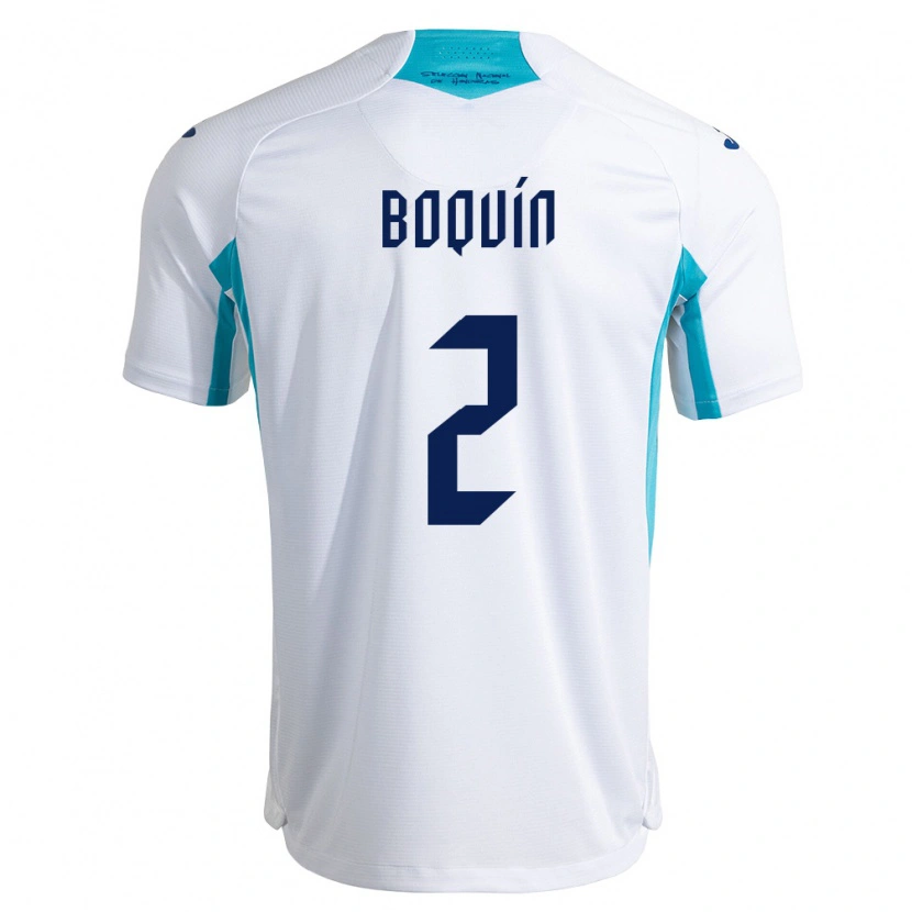 Danxen Män Honduras Stiven Boquín #2 Vit Blå Himmelblå Hemmatröja Matchtröjor 26-28 Tröjor T-Tröja