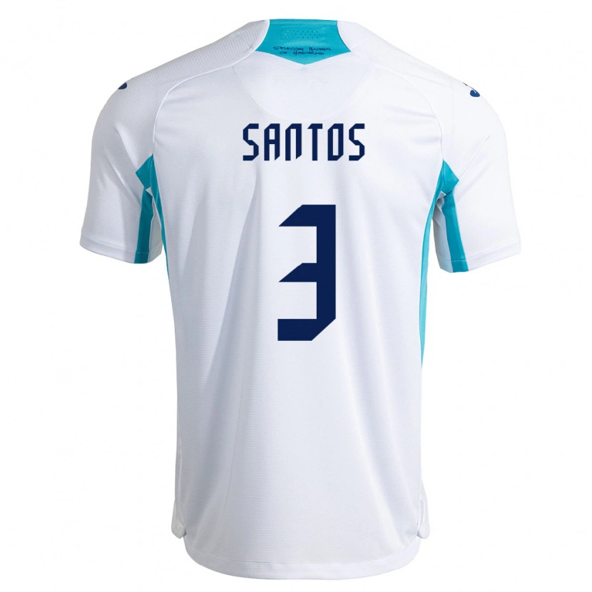 Danxen Män Honduras Marcelo Santos #3 Vit Blå Himmelblå Hemmatröja Matchtröjor 26-28 Tröjor T-Tröja