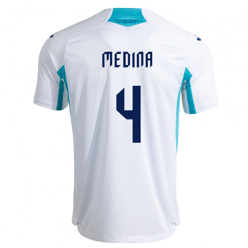 Danxen Män Honduras Osmel Medina #4 Vit Blå Himmelblå Hemmatröja Matchtröjor 26-28 Tröjor T-Tröja