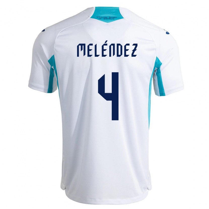 Danxen Män Honduras Carlos Meléndez #4 Vit Blå Himmelblå Hemmatröja Matchtröjor 26-28 Tröjor T-Tröja