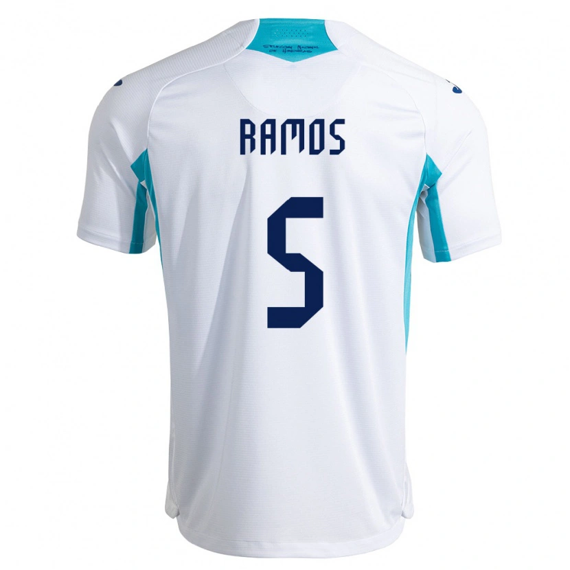 Danxen Män Honduras Fabián Ramos #5 Vit Blå Himmelblå Hemmatröja Matchtröjor 26-28 Tröjor T-Tröja