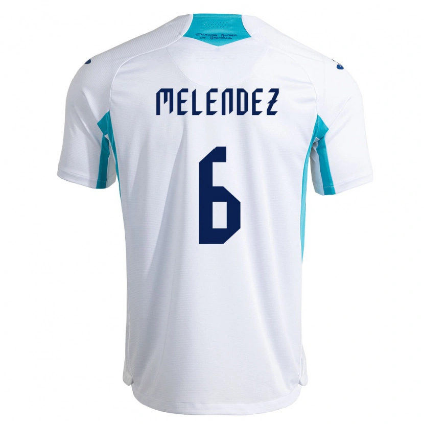 Danxen Män Honduras Cristopher Meléndez #6 Vit Blå Himmelblå Hemmatröja Matchtröjor 26-28 Tröjor T-Tröja