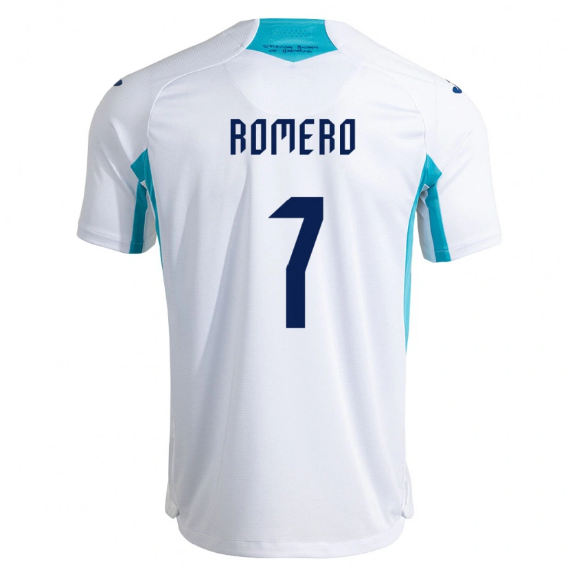 Danxen Män Honduras Eduardo Romero #7 Vit Blå Himmelblå Hemmatröja Matchtröjor 26-28 Tröjor T-Tröja