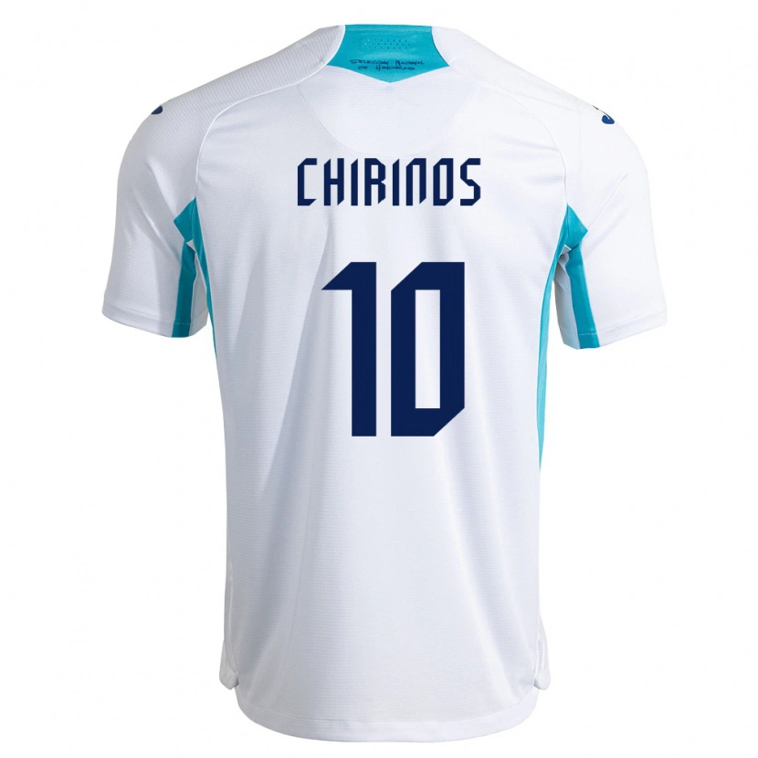 Danxen Män Honduras Johann Chirinos #10 Vit Blå Himmelblå Hemmatröja Matchtröjor 26-28 Tröjor T-Tröja
