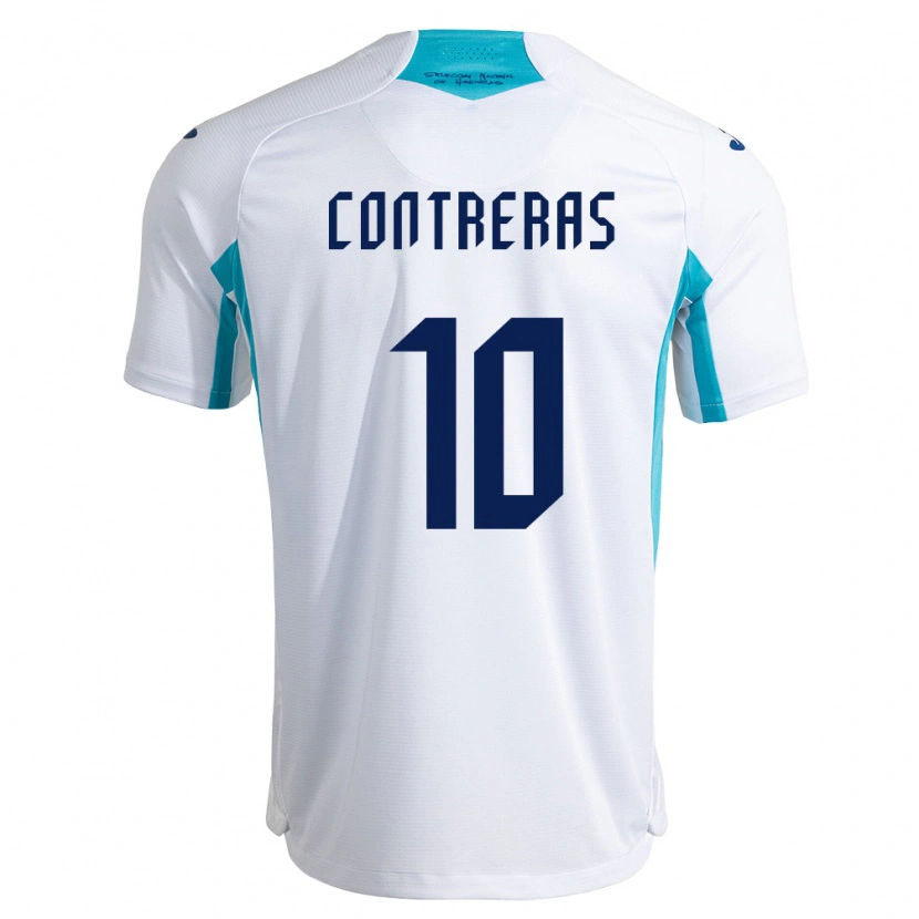 Danxen Män Honduras Jaidyn Contreras #10 Vit Blå Himmelblå Hemmatröja Matchtröjor 26-28 Tröjor T-Tröja
