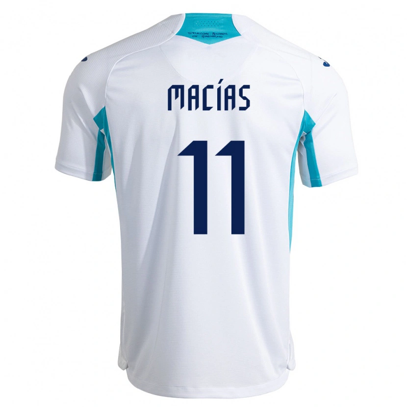 Danxen Män Honduras Jefryn Macías #11 Vit Blå Himmelblå Hemmatröja Matchtröjor 26-28 Tröjor T-Tröja