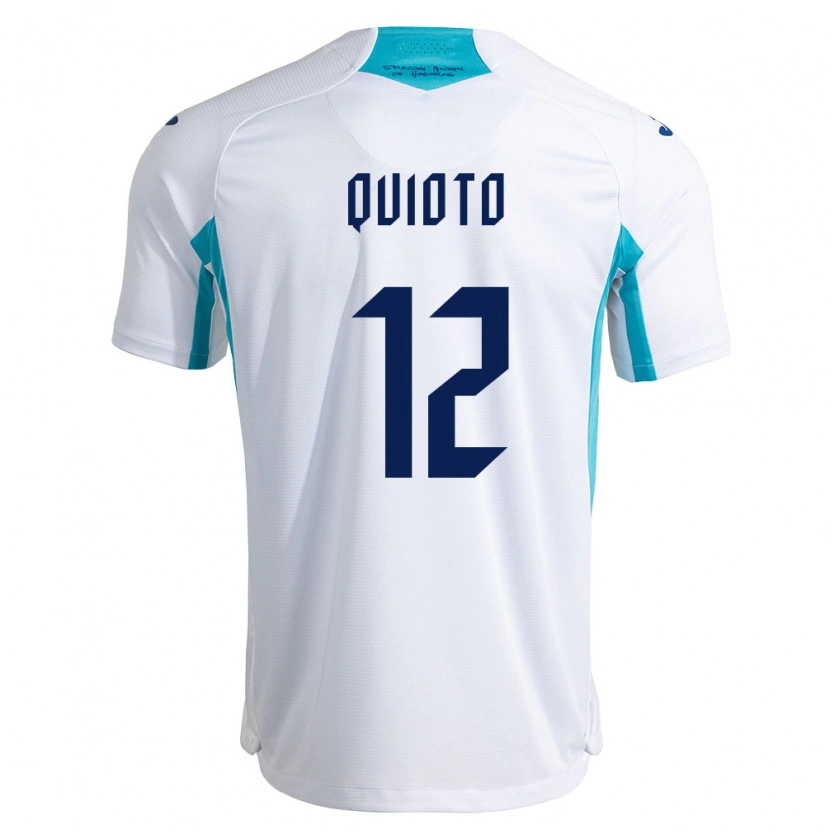 Danxen Män Honduras Romell Quioto #12 Vit Blå Himmelblå Hemmatröja Matchtröjor 26-28 Tröjor T-Tröja