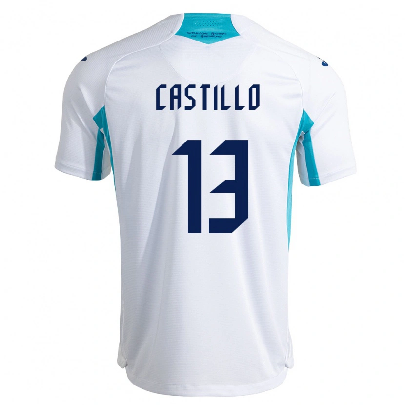 Danxen Män Honduras Miguel Castillo #13 Vit Blå Himmelblå Hemmatröja Matchtröjor 26-28 Tröjor T-Tröja