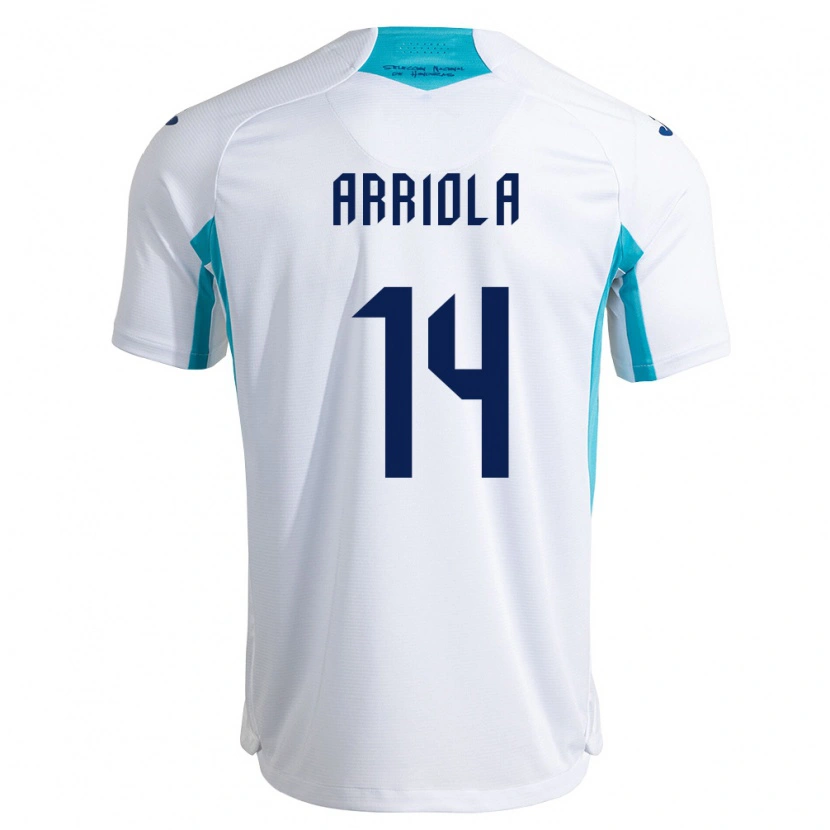 Danxen Män Honduras Yeison Arriola #14 Vit Blå Himmelblå Hemmatröja Matchtröjor 26-28 Tröjor T-Tröja