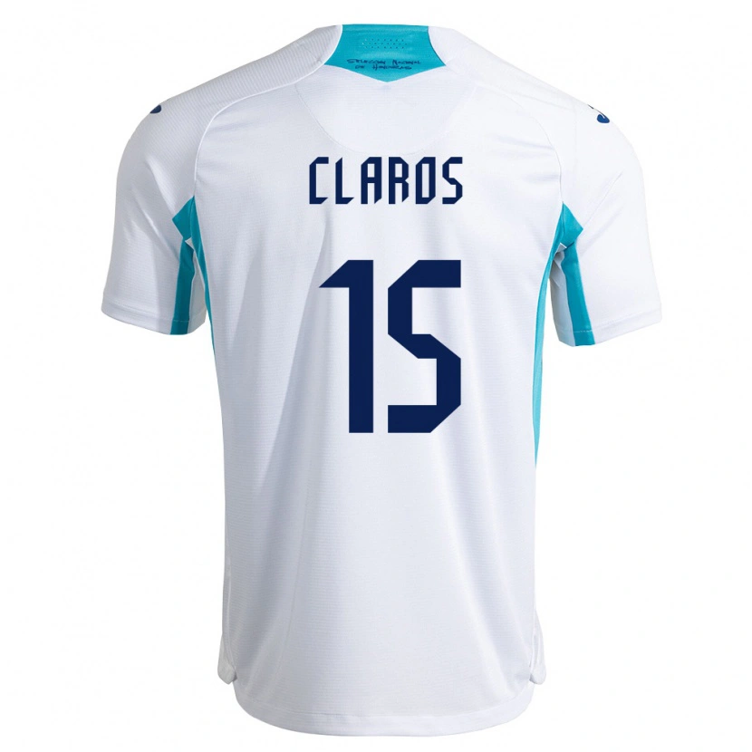 Danxen Män Honduras Jonathan Claros #15 Vit Blå Himmelblå Hemmatröja Matchtröjor 26-28 Tröjor T-Tröja
