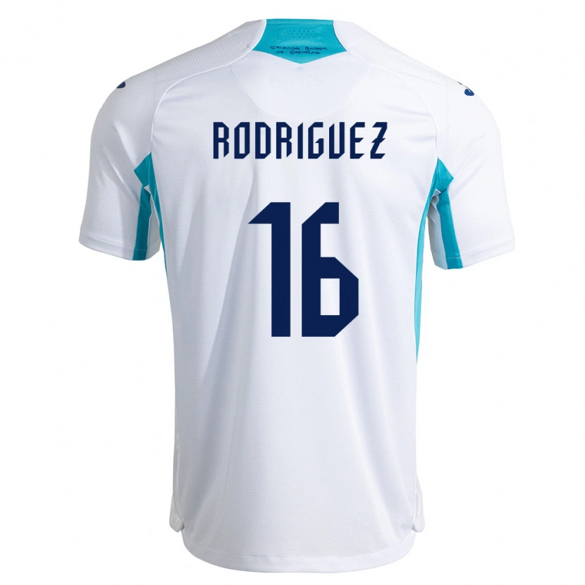Danxen Män Honduras Edwin Rodríguez #16 Vit Blå Himmelblå Hemmatröja Matchtröjor 26-28 Tröjor T-Tröja