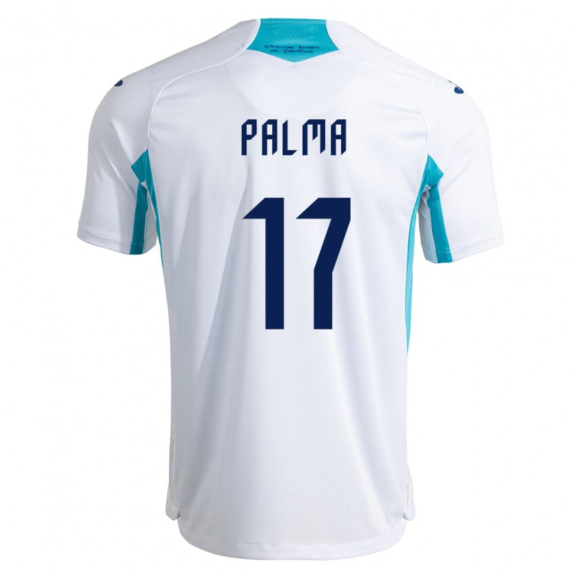 Danxen Män Honduras Luis Palma #17 Vit Blå Himmelblå Hemmatröja Matchtröjor 26-28 Tröjor T-Tröja