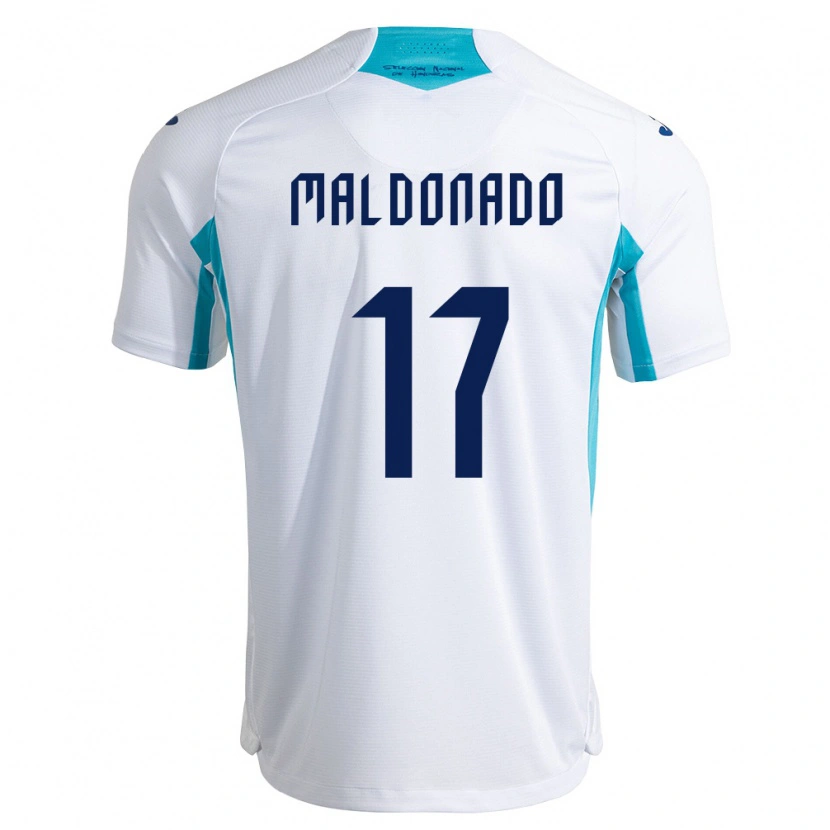 Danxen Män Honduras Axel Maldonado #17 Vit Blå Himmelblå Hemmatröja Matchtröjor 26-28 Tröjor T-Tröja
