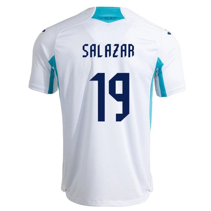 Danxen Män Honduras Víctor Salazar #19 Vit Blå Himmelblå Hemmatröja Matchtröjor 26-28 Tröjor T-Tröja