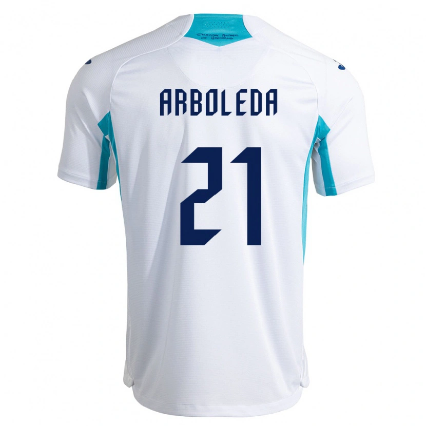 Danxen Män Honduras Yustin Arboleda #21 Vit Blå Himmelblå Hemmatröja Matchtröjor 26-28 Tröjor T-Tröja