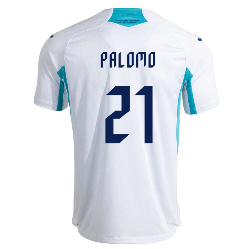 Danxen Män Honduras Nelson Palomo #21 Vit Blå Himmelblå Hemmatröja Matchtröjor 26-28 Tröjor T-Tröja