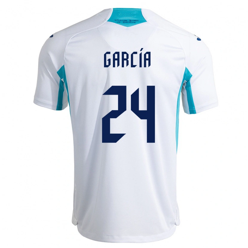Danxen Män Honduras Raul García #24 Vit Blå Himmelblå Hemmatröja Matchtröjor 26-28 Tröjor T-Tröja