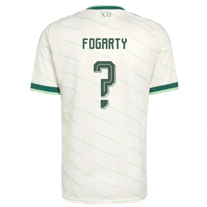 Danxen Män Nordirland Tom Fogarty #0 Vit Grön Bortatröja Matchtröjor 26-28 Tröjor T-Tröja