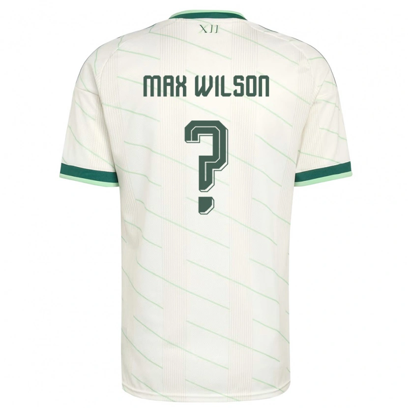 Danxen Män Nordirland Max Wilson #0 Vit Grön Bortatröja Matchtröjor 26-28 Tröjor T-Tröja