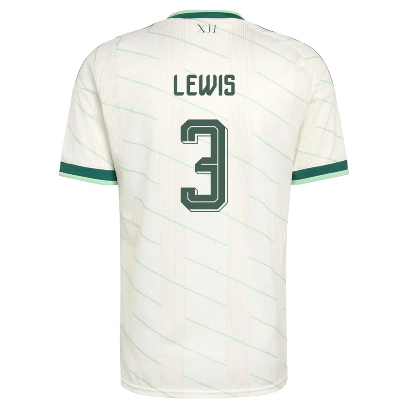 Danxen Män Nordirland Jamal Lewis #3 Vit Grön Bortatröja Matchtröjor 26-28 Tröjor T-Tröja
