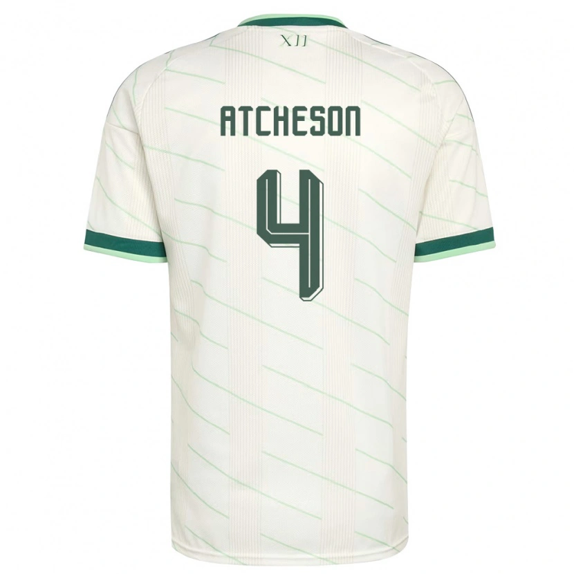 Danxen Män Nordirland Tom Atcheson #4 Vit Grön Bortatröja Matchtröjor 26-28 Tröjor T-Tröja