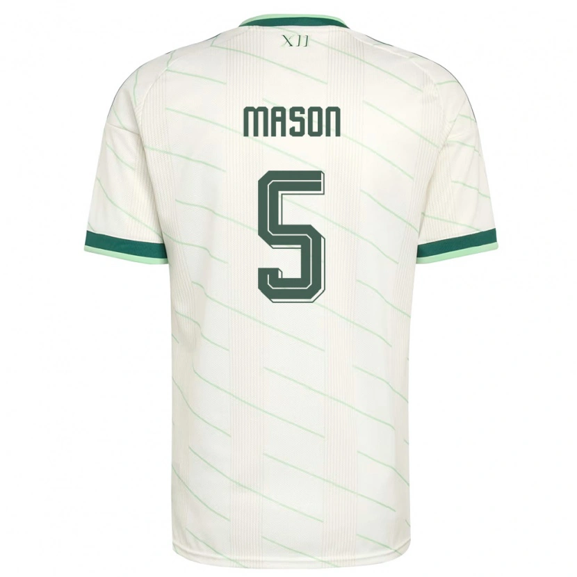 Danxen Män Nordirland Ellie Mason #5 Vit Grön Bortatröja Matchtröjor 26-28 Tröjor T-Tröja