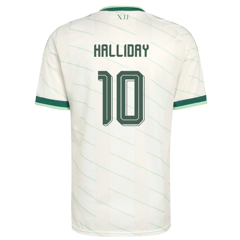Danxen Män Nordirland Keri Halliday #10 Vit Grön Bortatröja Matchtröjor 26-28 Tröjor T-Tröja