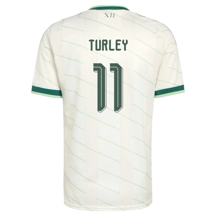 Danxen Män Nordirland Francis Turley #11 Vit Grön Bortatröja Matchtröjor 26-28 Tröjor T-Tröja