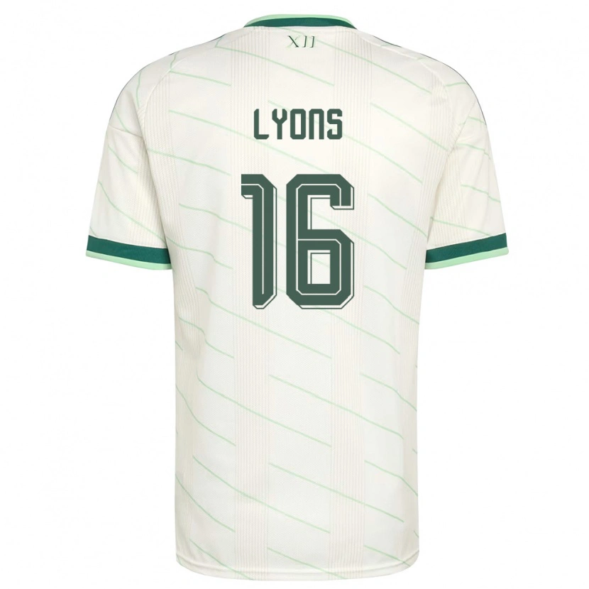 Danxen Män Nordirland Brad Lyons #16 Vit Grön Bortatröja Matchtröjor 26-28 Tröjor T-Tröja