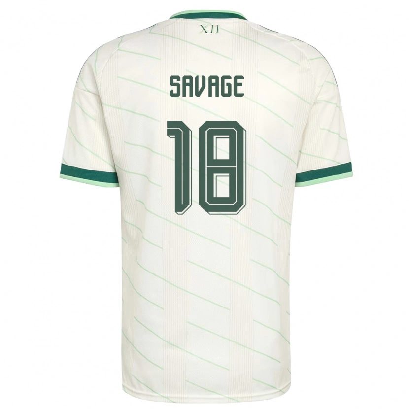 Danxen Män Nordirland Troy Savage #18 Vit Grön Bortatröja Matchtröjor 26-28 Tröjor T-Tröja