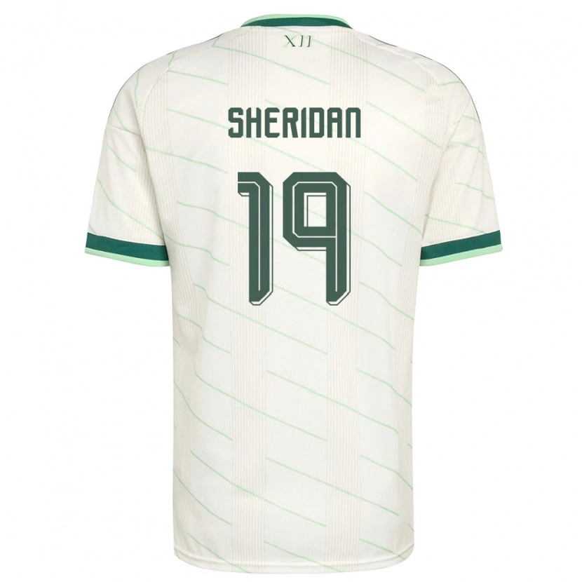 Danxen Män Nordirland Joe Sheridan #19 Vit Grön Bortatröja Matchtröjor 26-28 Tröjor T-Tröja