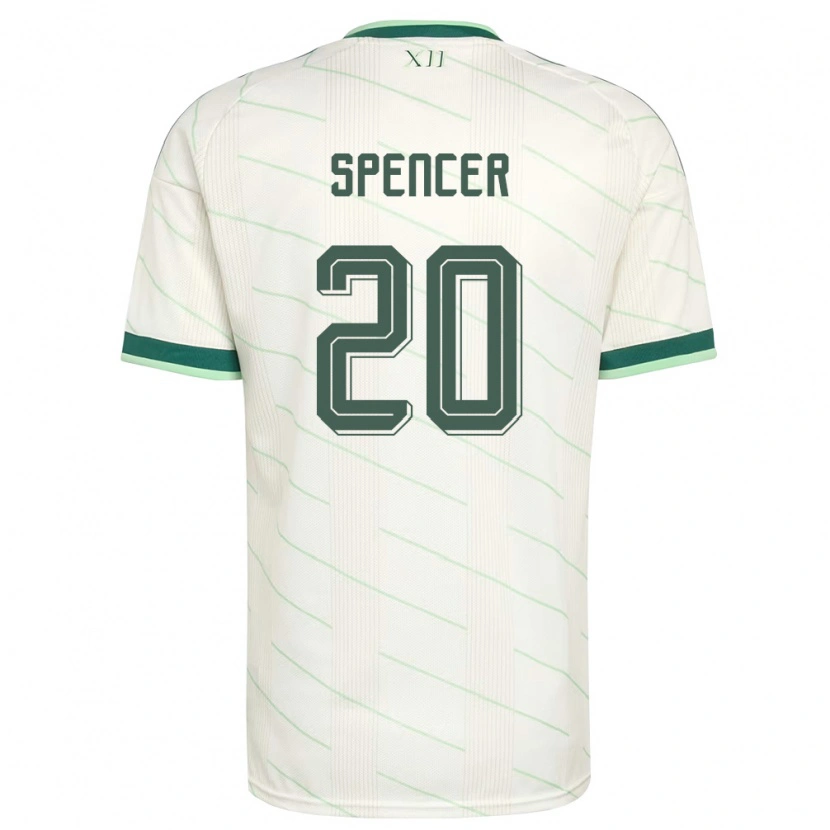 Danxen Män Nordirland Brodie Spencer #20 Vit Grön Bortatröja Matchtröjor 26-28 Tröjor T-Tröja