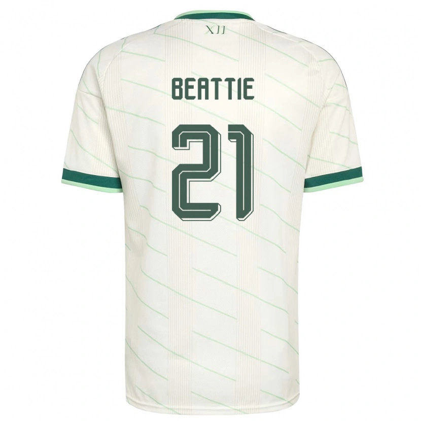 Danxen Män Nordirland Kerry Beattie #21 Vit Grön Bortatröja Matchtröjor 26-28 Tröjor T-Tröja