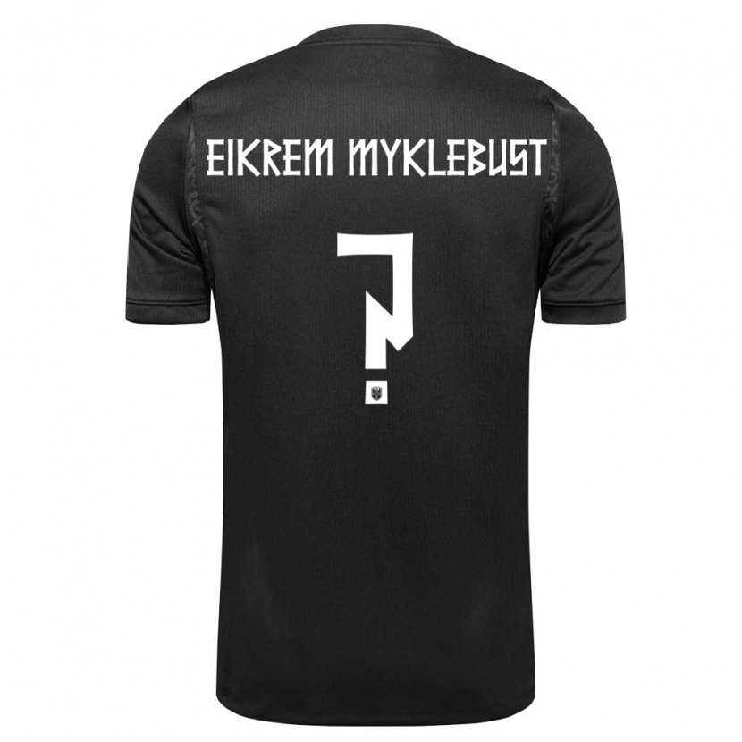 Danxen Män Norge Mads Eikrem Myklebust #0 Svart Bortatröja Matchtröjor 26-28 Tröjor T-Tröja