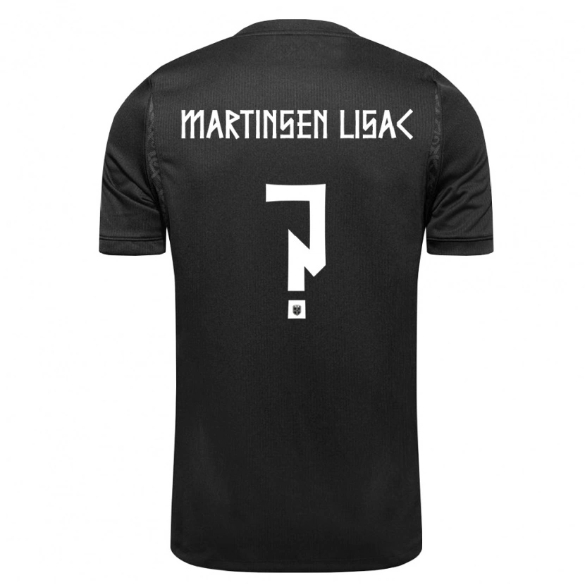 Danxen Män Norge Lukas Martinsen Lisac #0 Svart Bortatröja Matchtröjor 26-28 Tröjor T-Tröja
