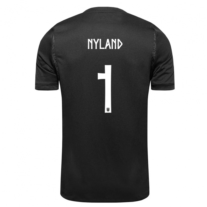 Danxen Män Norge Ørjan Nyland #1 Svart Bortatröja Matchtröjor 26-28 Tröjor T-Tröja