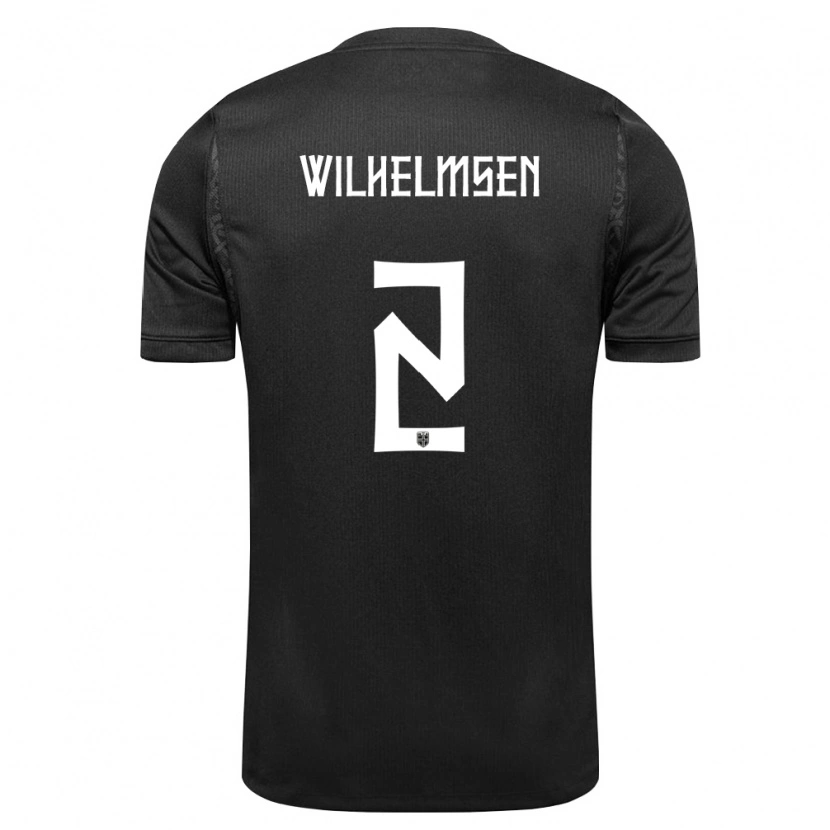 Danxen Män Norge Andreas Wilhelmsen #2 Svart Bortatröja Matchtröjor 26-28 Tröjor T-Tröja