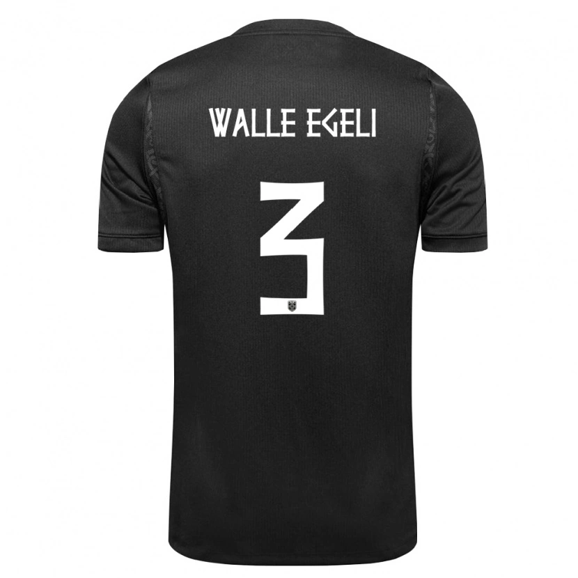 Danxen Män Norge Vetle Walle Egeli #3 Svart Bortatröja Matchtröjor 26-28 Tröjor T-Tröja